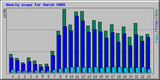 Hourly usage for March 2009