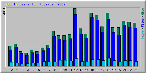 Hourly usage for November 2009